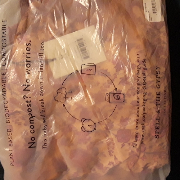 SPELL Folk Song Boho Dress in Blossom Medium BNWT FSOT Pink Peachy Floral Midi - Picture 12 of 14